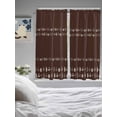 thumbnail image 3 of Rustic Botanical Bathroom Window Curtain, Japanese Herb on Brown Simple Art Light Filtering Coffee Kitchen Curtains, Bedroom Living Room Curtains 2 Panel 84"x63", 3 of 6