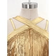 thumbnail image 5 of YiZYiF Kids Girls Sleeveless Metallic Jazz Disco Dance Jumpsuit Bell Bottom 70s Party Stage Performance Outfit Gold 12, 5 of 7
