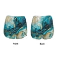 thumbnail image 3 of Balery Abstract Ocean Currents Pattern Women's Running Shorts with Liner 2 Pockets Elastic Workout Athletic Gym Yoga Shorts-Large, 3 of 7