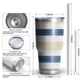 thumbnail image 6 of 30oz Blue Tan and White Tumblers Stainless Steel Tumbler with Lid and Straw,Vacuum Insulated Double Wall Travel Tumbler Cups Mug with Cleaning Brush for Coffee,Tea, 6 of 7