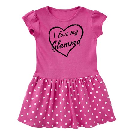 

Inktastic I Love My Glamma in Black Chalk Heart Gift Baby Girl Dress