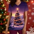 thumbnail image 7 of Wowcloth Women's V-Neck Scrub Top, Short Sleeve with Christmas Print Pocket for Healthcare Work and Daily Wear, 7 of 7