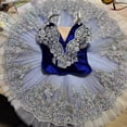 thumbnail image 6 of Zwiiyzr 2025 1-14Y Girls Ballerina Clothes Dance Pancake Platter Tutu Sleeveless Floral Print Gymnastics Leotard Ballet Tutu Sky Blue, 6 of 8