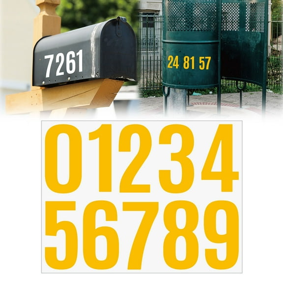 CAIMYY Pink 4 Inch Vinyl Address Number Stickers - Self-Adhesive Mailbox Door House Number Decals, Multicolor Large Print Number Signs for Home & Car, Easy to Apply