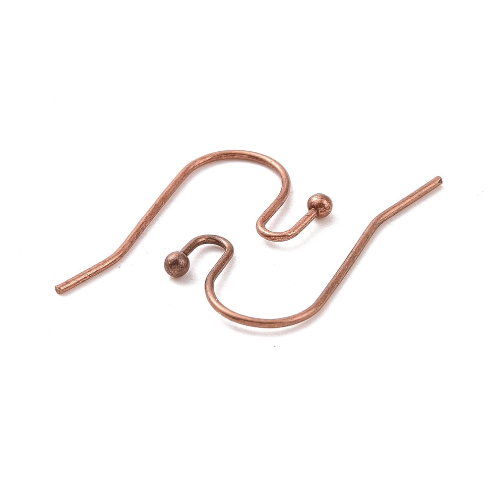 2000pcs Brass Earring Hooks Ear Wire Lead Free Cadmium Free Nickel Free Red Copper 11mm wide 22mm long 0.75mm thick