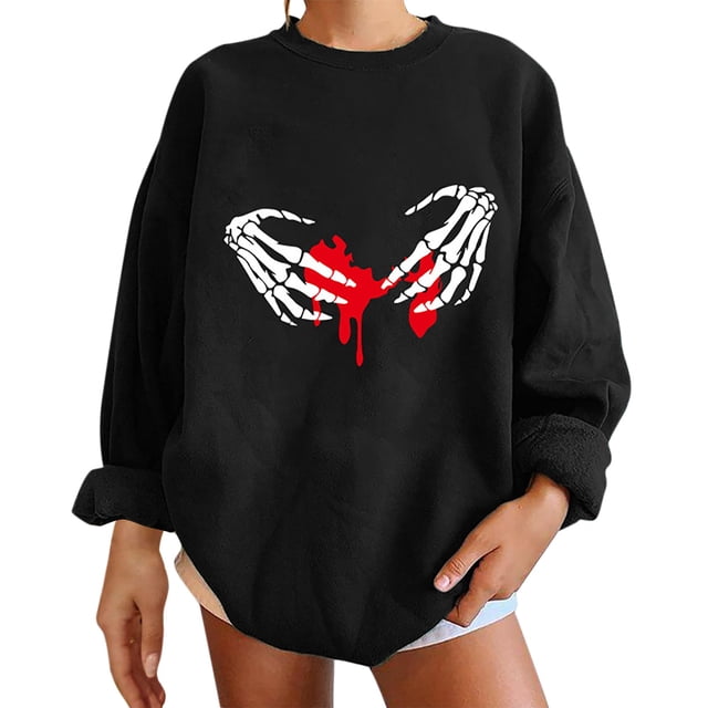 Moda mujer casual manga larga impresa damas sudaderas tops blusa Fridja fksj1558