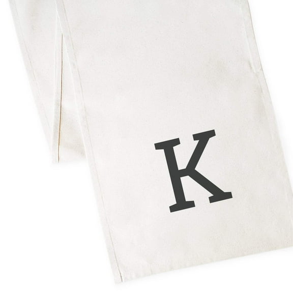 Personalized Monogram Cotton Canvas Table Runner