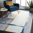 thumbnail image 3 of SAFAVIEH Tacoma Gemma Abstract Machine Washable Area Rug, Grey/Light Grey, 4' x 4' Square, 3 of 13