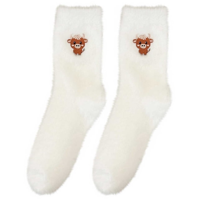 Calcetines gruesos y cálidos de invierno para mujer, con forro polar, hasta la pantorrilla, bonitos y gruesos, para dormir.