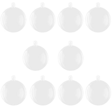 Clear Ball Ornament Unique Bargains Home Plastic Hanging DIY Christmas Ornament Gift Bauble Ball Clear 10pcs ()