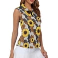 thumbnail image 3 of Whosucclay Sunflower Cow Print Womens Golf Shirt Women's Golf Shirts for Ladies, Zip Up Shirts Casual for Tennis Athletic Sport, 3 of 7