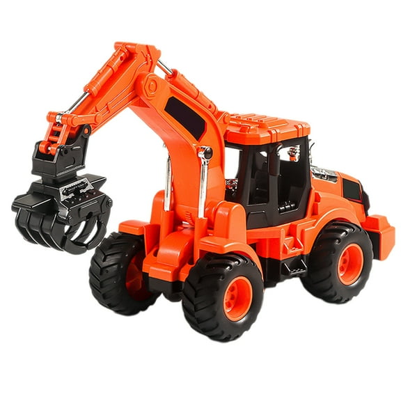 EazyTech Inertial Simulation Engineering Vehicle Toy with Working Claw & Drill, 11-inch Construction Truck with Movable Parts, Educational Role Play Gift for Kids Boy Ages 3-8