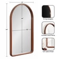 thumbnail image 2 of Kate and Laurel Talma Tall Arched Wall Mirror, 20 x 36, Dark Walnut, Transitional Arch Mirror with Solid Poplar Wood Frame and Rounded Frame Profile, 2 of 8