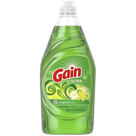 Gain Ultra Dishwashing Liquid, Original 21.6 oz (Pack of 2)