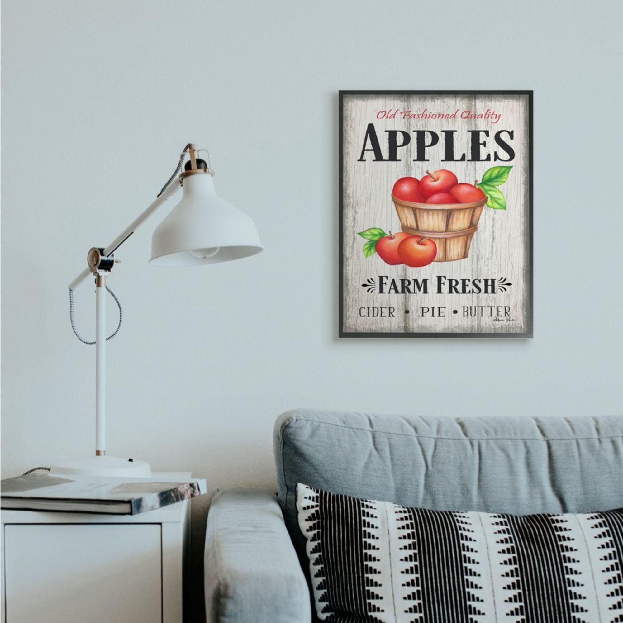 Stupell Industries Rustic Farm Fresh Apple Sign Aged Charm Design by Sheri Hart