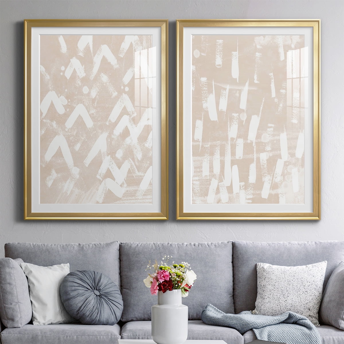 Wexford Home Earth Etching III Premium Framed Print, 26.5" x 36.5" - Ready to Hang, Gold (Set of 2)