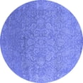 thumbnail image 1 of Ahgly Company Machine Washable Indoor Round Oriental Blue Industrial Area Rugs, 3' Round, 1 of 4
