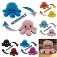 thumbnail image 1 of (Bleu Clair Rose-30cm) Grande Peluche Réversible Pieuvre Géante 20cm - 160cm Happy Sad Feed, 1 of 4