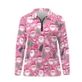 thumbnail image 4 of Yuyamidu Santa Claus Golf Shirts for Women HO-HO-HO Golf Top Lightweight Tennis Shirt Pink Christmas Long Sleeve Athletic Outfits Size 2XL, 4 of 8