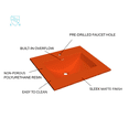 thumbnail image 3 of 25" Solid Surface Polyurethane Resin Streamline Vanity Top with Sink-Durable, Consistent Orange Color, Easy-to-Clean, Built-in Overflow, Single-Hole Faucet Mount, 3 of 6