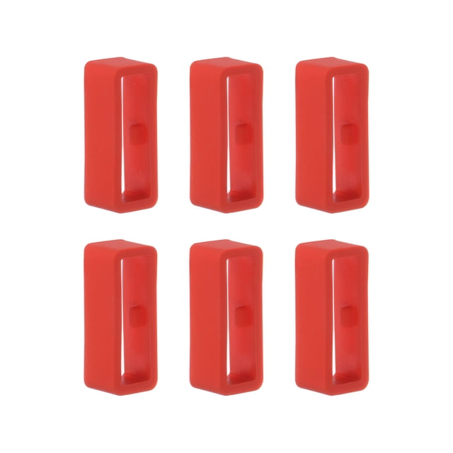 6uds Reloj Correa Lazo Cierre Anillos 16mm Caucho Reloj Soporte Guardián Silicona para Reloj Correa, Rojo