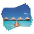 thumbnail image 1 of Ambesonne Tropical Place Mats Set of 4, Maldives Clear Waters, Standard Size, Turquoise Azure Blue, 1 of 6