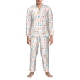 thumbnail image 3 of Salouo Happy Easter Print Button-Front Long Sleeve Pajama Set for Men, Soft 2Pjs Men's Long Sleeve Sleepwear-Large, 3 of 7