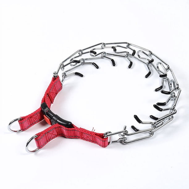 Collar con hebilla de bloqueo de hierro de metal, cadena de entrenamiento para perros con estimulación desmontable, suministros para mascotas, collar de entrenamiento para perros, collar, collar,