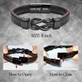 thumbnail image 4 of Gifts for Dad Son Grandson Boyfriend Husband, Cool Infinity Leather Bracelet for Him Birthday Christmas Anniversary Valentine's Day Present Ideas for Men, 4 of 7