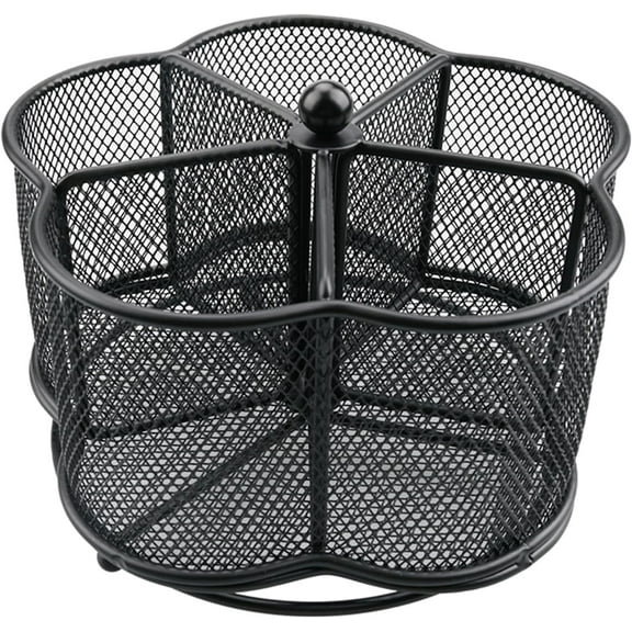 LZLINGMEI 360° Rotating Silverware Utensil Caddy Holder  5 Compartment Whirling Utensil Holder Kitchen Countertop Organizer for Spoon Fork Flatware Storage for Home or Outdoor Picnic