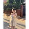 thumbnail image 2 of Elegante minivestido de satén para mujer, vestido de fiesta de hadas, vestido de tirantes finos de una pieza, vestidos ceñidos vintage coreanos de verano para mujer, 2 of 5