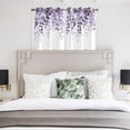 thumbnail image 3 of Purple Kitchen Curtains Window Panels, Eucalyptus Leaves Insulated Window Treatment Curtain, Grommet Curtains for Bedroom/Living Room/Bathroom, 2 Piece 52"Wx45"L, 3 of 8