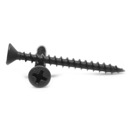 

#9 x 1 Particle Board Screw Phillips Flat Head Hardened Medium Carbon Steel Black Phosphate Pk 100