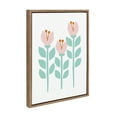 thumbnail image 2 of Kate and Laurel Sylvie Scandi Paper Flowers Framed Canvas Wall Art by Myriam Van Neste 18x24 Gold Decorative Floral Art for Wall, 2 of 7