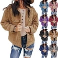 thumbnail image 7 of Yokua Women's Casual Lapel Loose Button Down Long Sleeve Corduroy Jacket with Pockets, 7 of 7