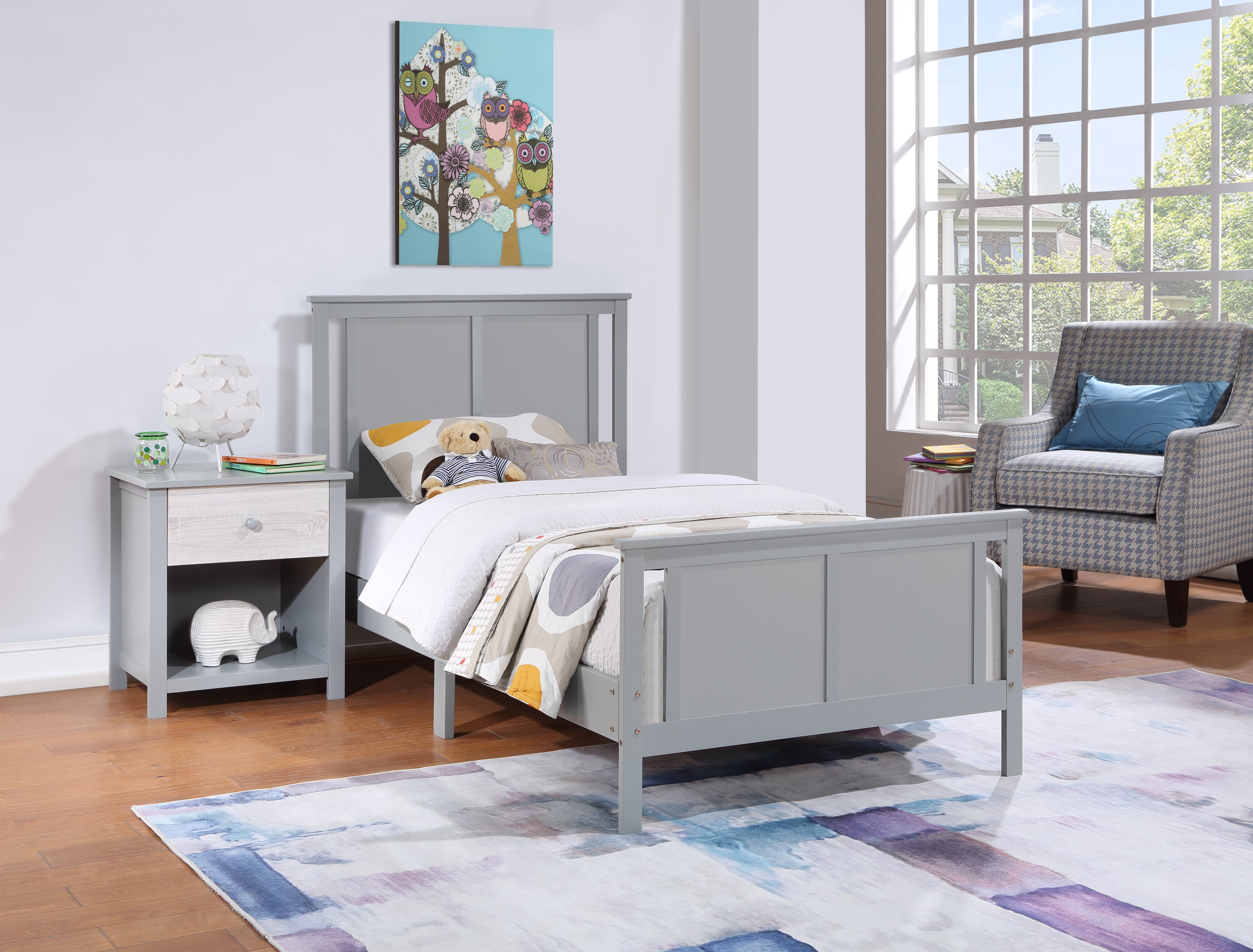 Ti Amo Catania Kids Wood Toddler Bed with Safety Rails, Vintage Grey -  Walmart.com