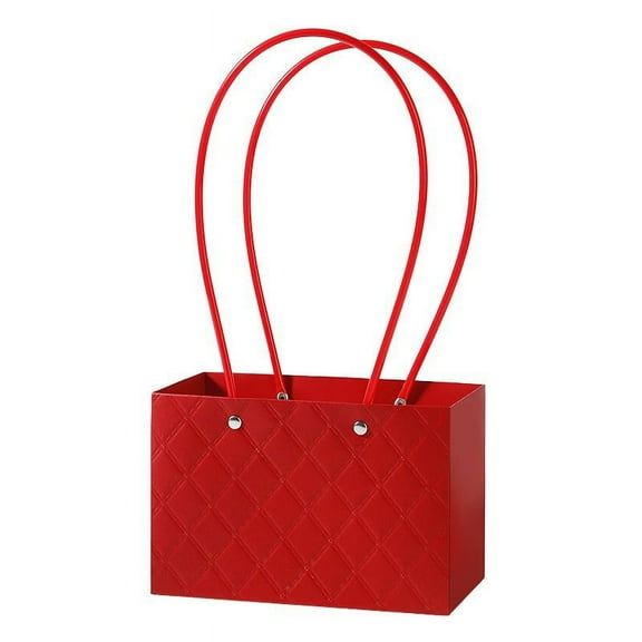 Namzi 5Pcs Mother's Day Flower Gift Bags Portable Bouquet Wrapping Paper Bag with Handle Waterproof Flower Boxes for Arrangement Florist Gift Wrap Bag 4.5*3.9*4.7inch(Red)
