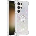thumbnail image 3 of Compatible with Samsung Galaxy S24 Ultra Case Girls Women Galaxy S24 Ultra Case Glitter Liquid Cute Clear with Kickstand Diamond Ring Shockproof Case for Samsung S24 Ultra Colorful YBR, 3 of 14