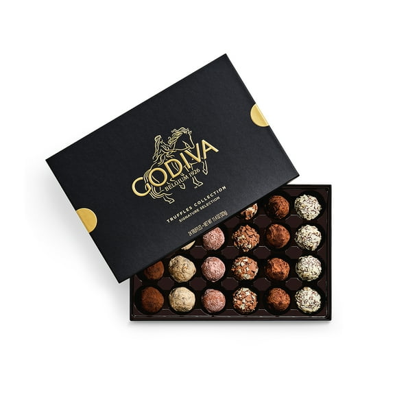 Godiva 24pc Signature Truffle Gift Box – Belgian Dark & Milk Chocolates with Ganache – Kosher Holiday Gift