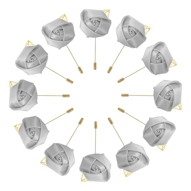 Ramilletes de Rosa Unique Bargains 12 Pcs Ceremonia de Boda Plateado Gris 2 pulgadas x 3.5 pulgadas
