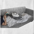 thumbnail image 6 of Charcoal Grey Soft Flannel Fleece Throw Blanket, Top View Image of an British Breakfast Eggs Sausages Toast Beans and Bacon, Cozy Plush for Indoor and Outdoor Use, 70" x 90", White, by Ambesonne, 6 of 6