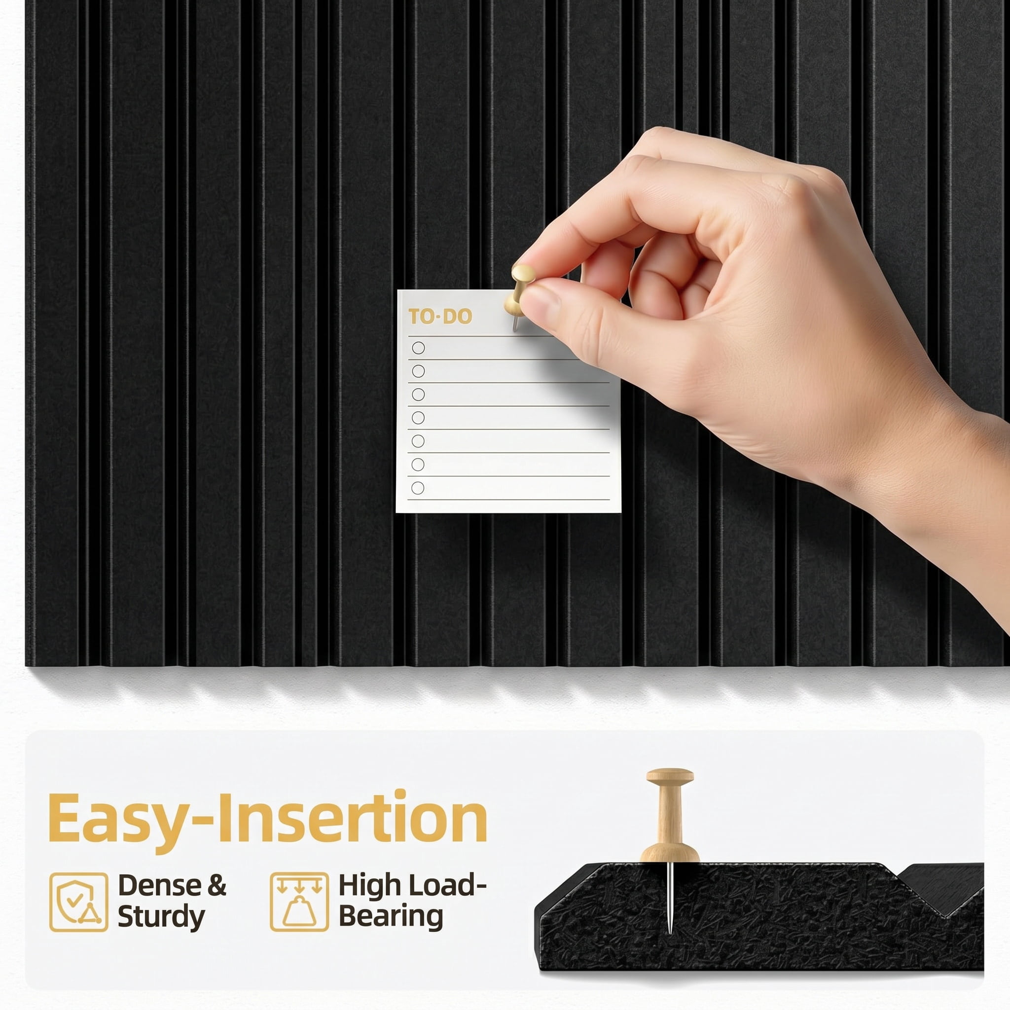 Merryhome Large Cork Boards for Walls, 48" x 36" 3D Wood-Grain Soundproof Panels, Felt Wall Tiles for Office Pin Board Tack Board Cork Boards, 12 Pack