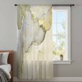 thumbnail image 4 of Marble Yellow Sheer Curtains 72 Inches Long, Modern Abstract Ink Painting Luxury Light Filering Curtains, Breathable Simi Curtain Privacy Drapes for Living Room Bedroom Lightweight Window Treatment, 4 of 9