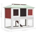 thumbnail image 4 of vidaXL Cage pour Lapin Double Étage Bois Rouge, 4 of 5