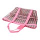thumbnail image 3 of Bolso de malla tipo hobo para la playa, bolso tote a rayas para la compra, viajes, picnic, oficina o gimnasio. Verde rosa, 3 of 9