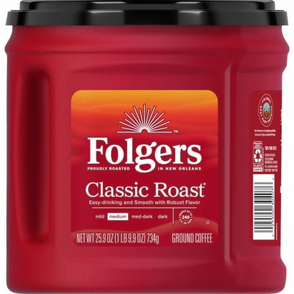 2 Pack Folgers Classic Roast Medium Roast Ground Coffee