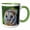 Green/White, variant on 3drose, Barn Owl a Realistic Portrait Painting of a Wild Barn Owl, 11oz Magic Transforming Mug