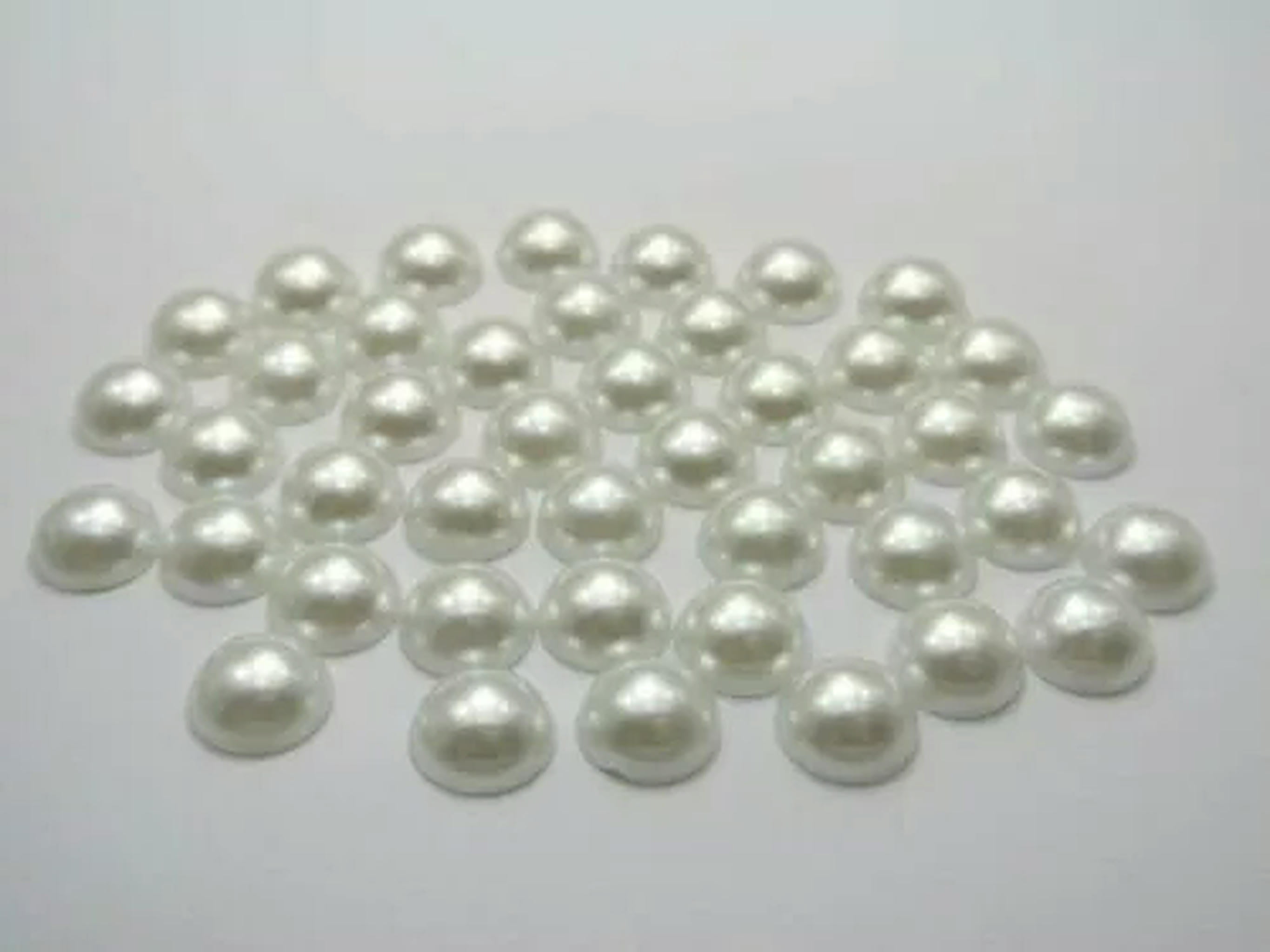 EOEMY 2500 Pure White Acrylic Half Pearl Flatback Round Bead 8mm Scrapbook Craft