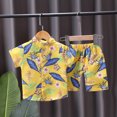 thumbnail image 2 of Vedolay Short Sets Boy 2 Piece Outfits Boys' Shorts Set - 2 Piece Short Sleeve Graphic T-Shirt and Shorts For Little Boys,Yellow 2-3 Years, 2 of 4