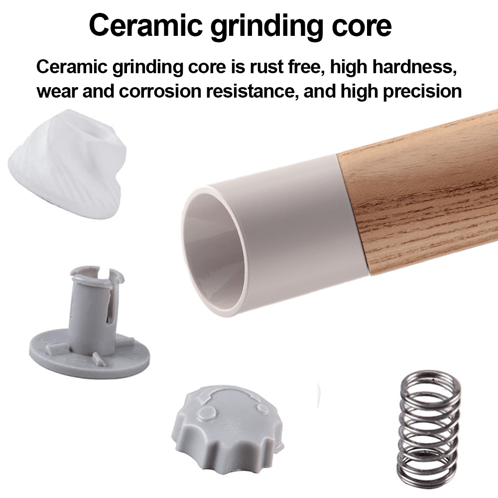 Salt and Pepper Grinder Set, Manual Wood Pepper Mill & Salt Grinder with Adjustable Coarseness
